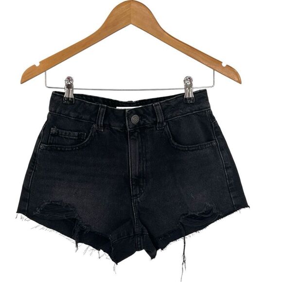 Garage festival denim shorts in black distressed size 0 - Picture 3 of 8
